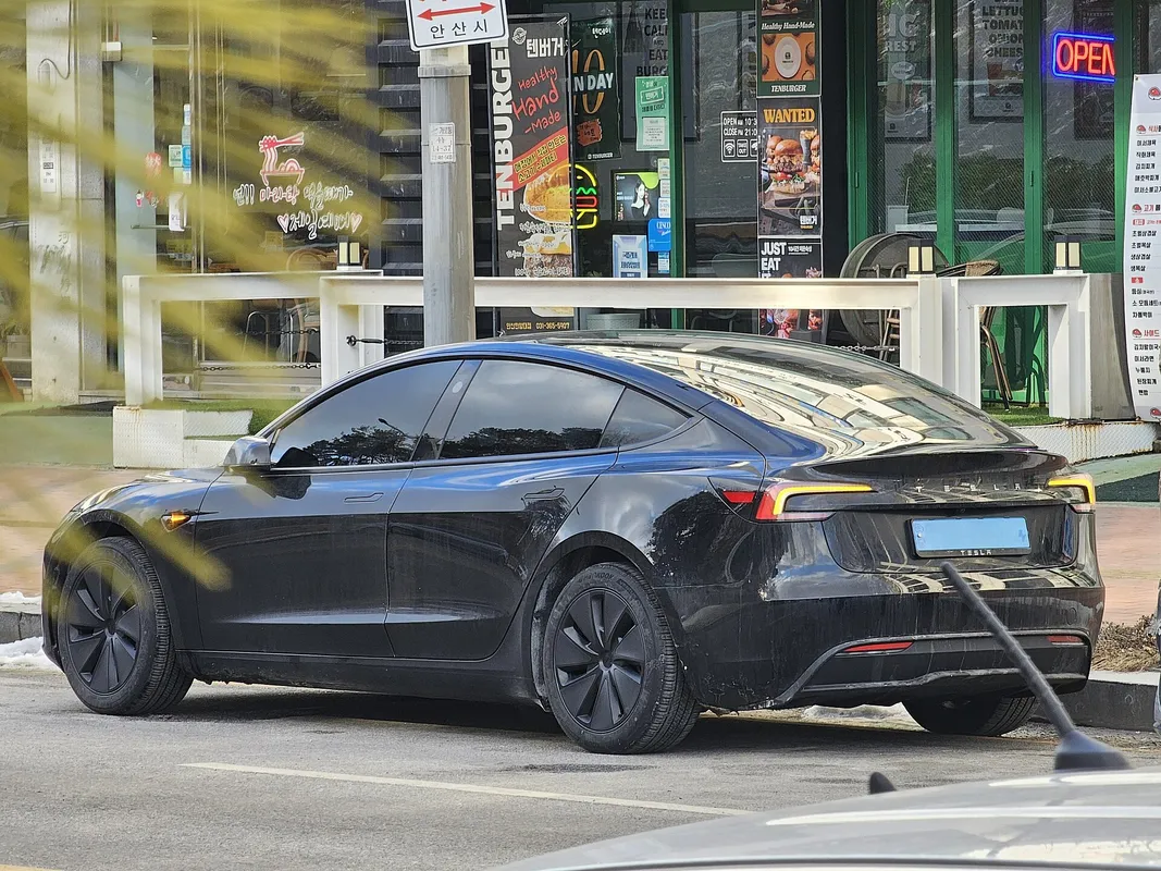 Diamond Black Tesla Model 3 Highland Electric sedan